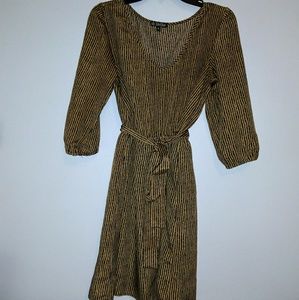 Bronze and Black Striped Dress